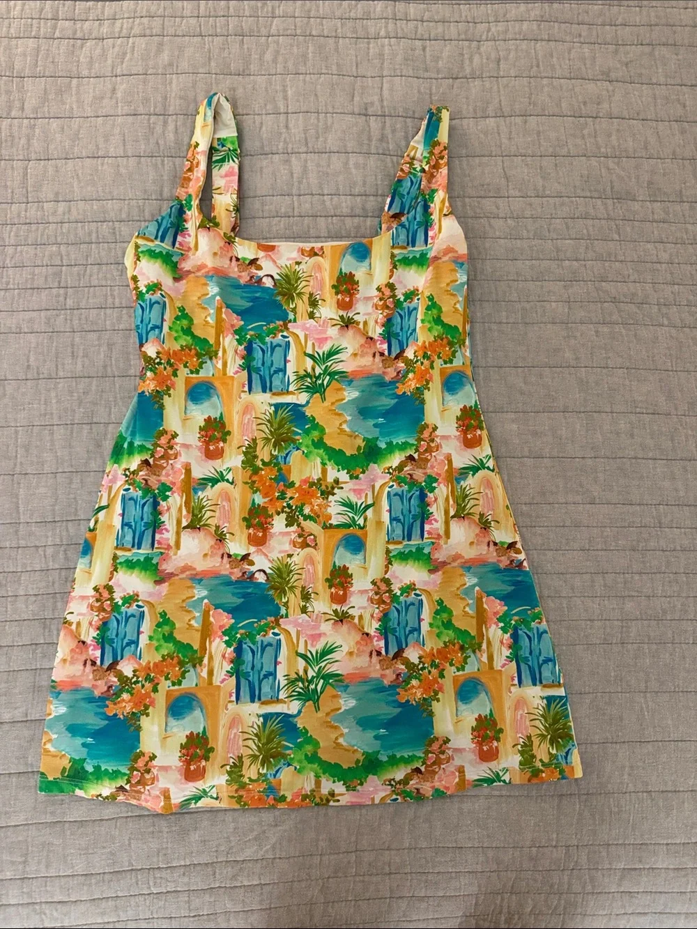 Show Me Your Mumu Tropical Print Tank Dress in Teal, Green & Coral - Picture 1 of 2